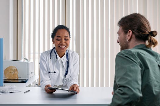 Woman consulting with doctor