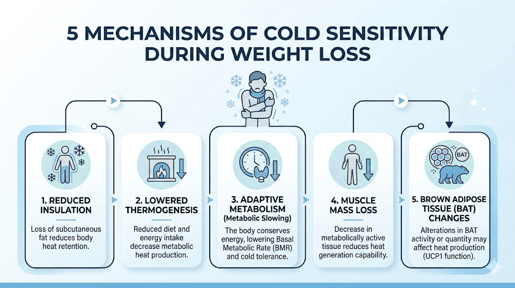 Five mechanisms explaining why semaglutide makes you feel cold