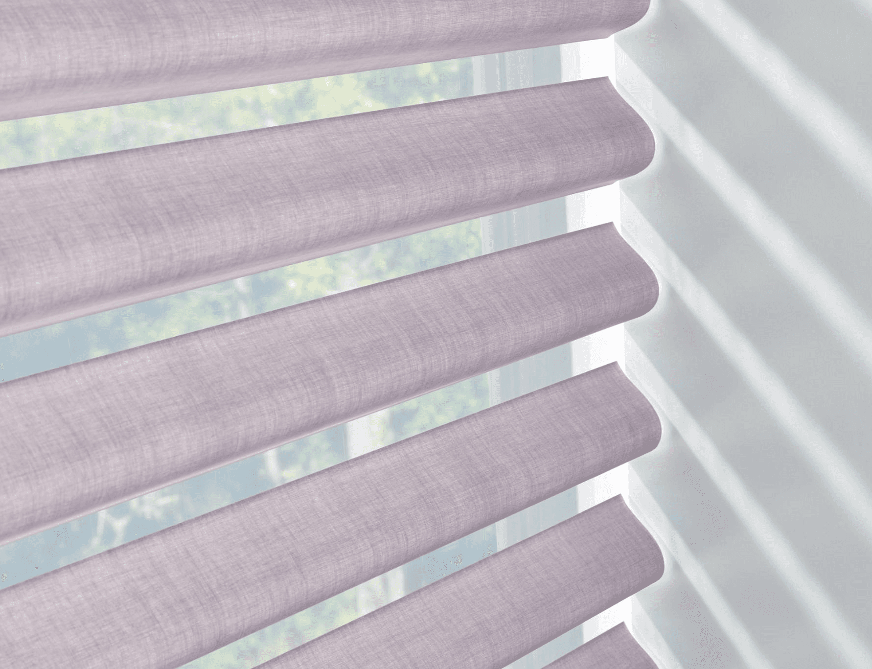 Sheer Shade with Folding Fabric Louvers