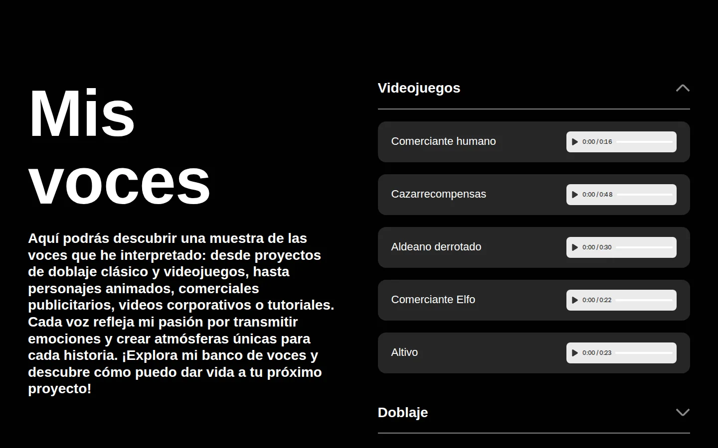 Captura de la web de Portafolio de Negry