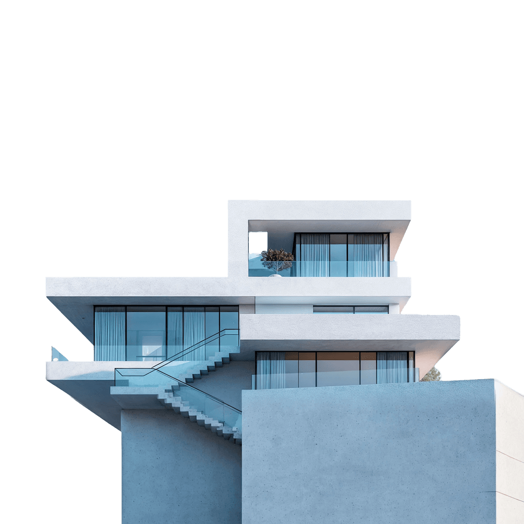 Modern smart glass facade with privacy film technology on a luxury home