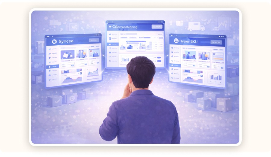 A man choosing dropshipping software