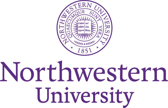 The image features the Northwestern University logo, prominently displaying the school's official seal and the university's name in a bold, purple font against a transparent background.