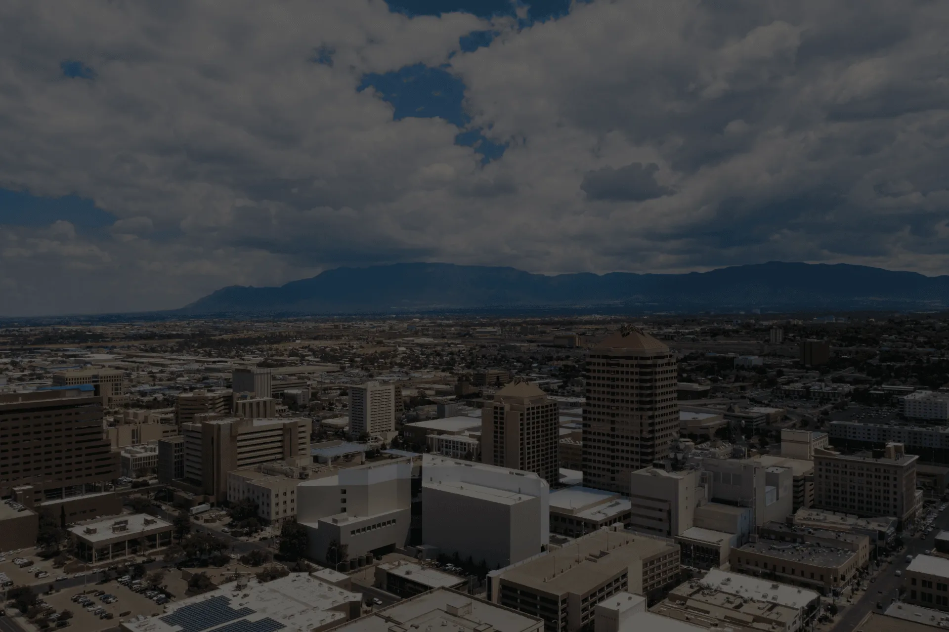 Aerial view of Rio Rancho cityscape for local garage door repair.