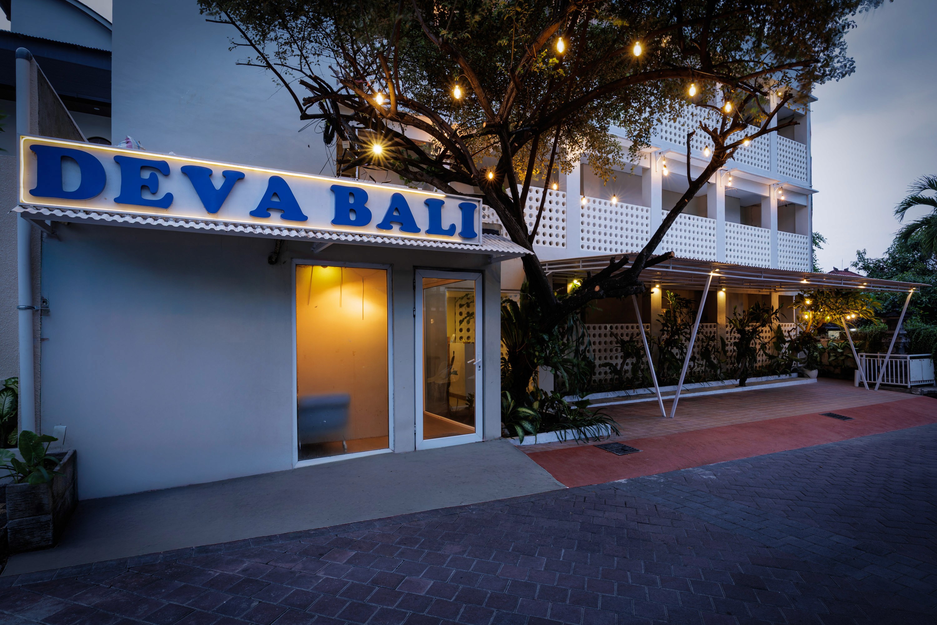 “Deva Bali Apartment exterior facade with perforated panels”