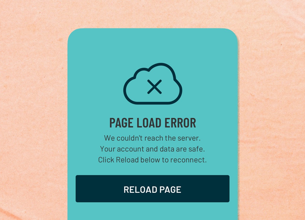 Page Loading Error Screen