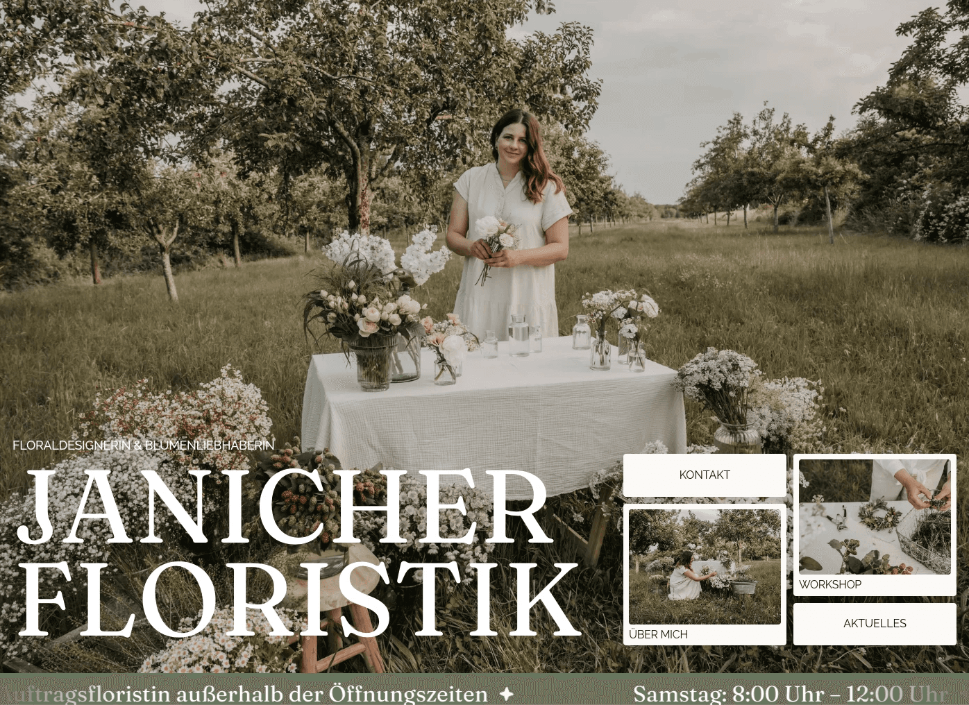 Hero section of Floristik Janicher website