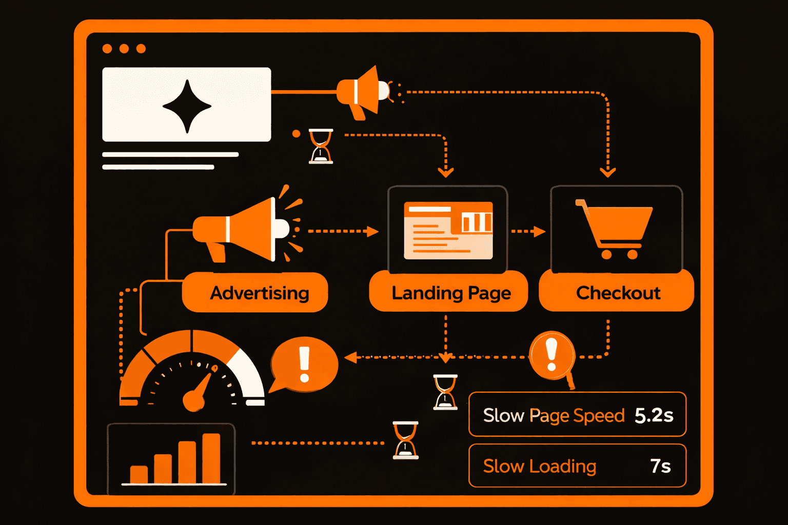 conversion friction mapping showing page speed and drop off points