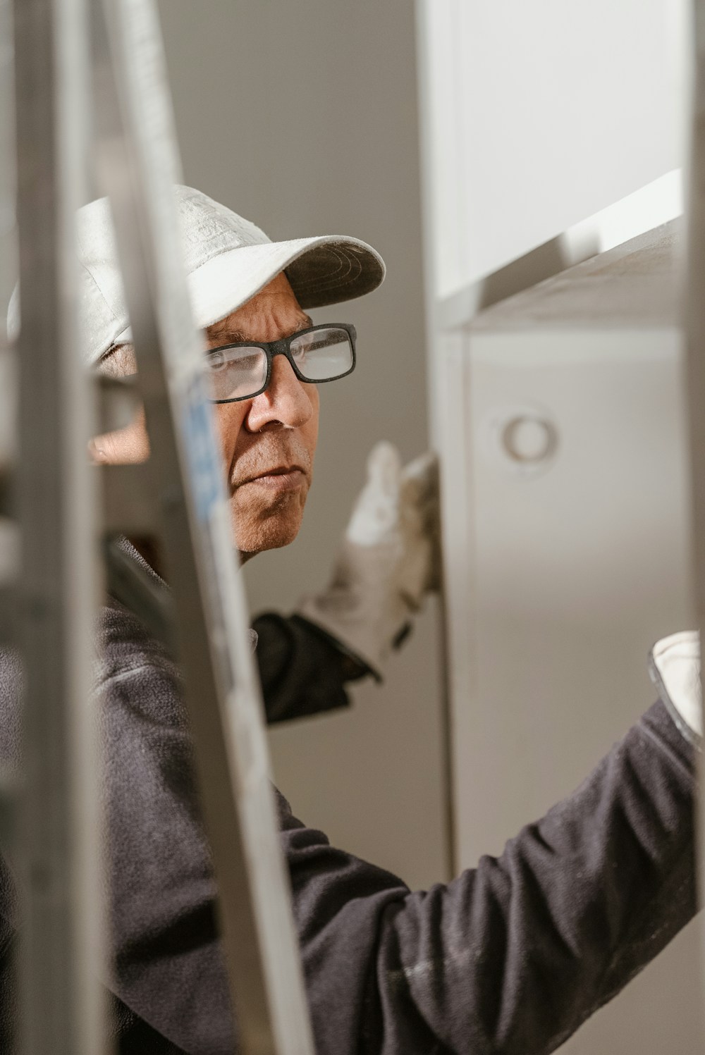 Residential inspector examining an interior area of a home
