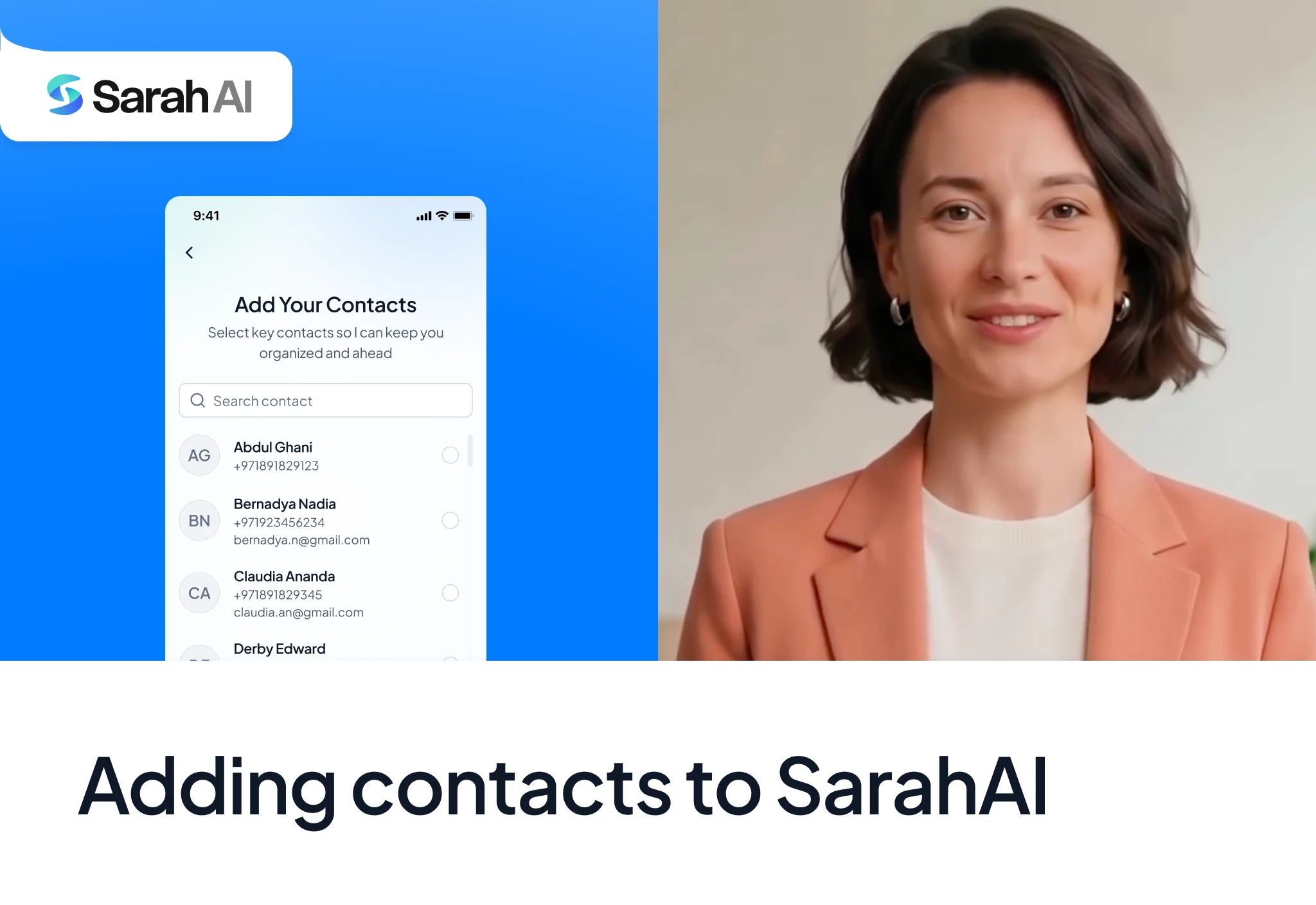 Add Contacts to SarahAI
