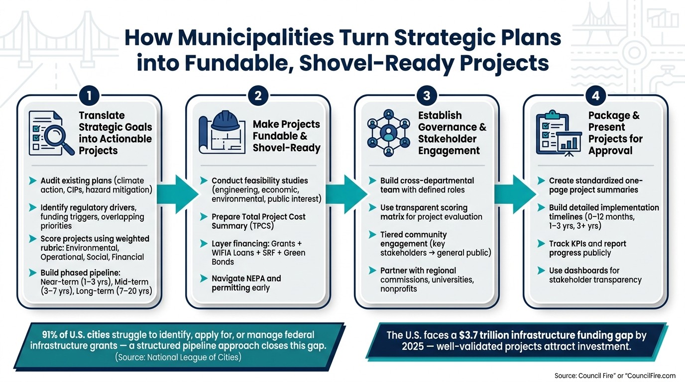 How Municipalities Turn Strategic Plans into Fundable, Shovel-Ready Projects
