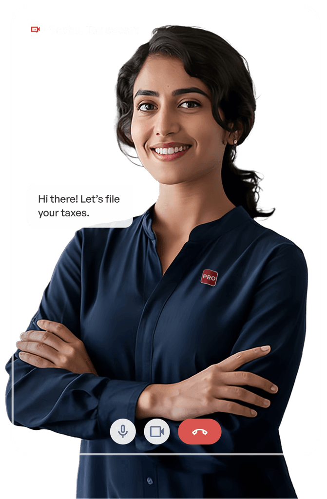 Sneha, a tax expert, standing in her office workspace.