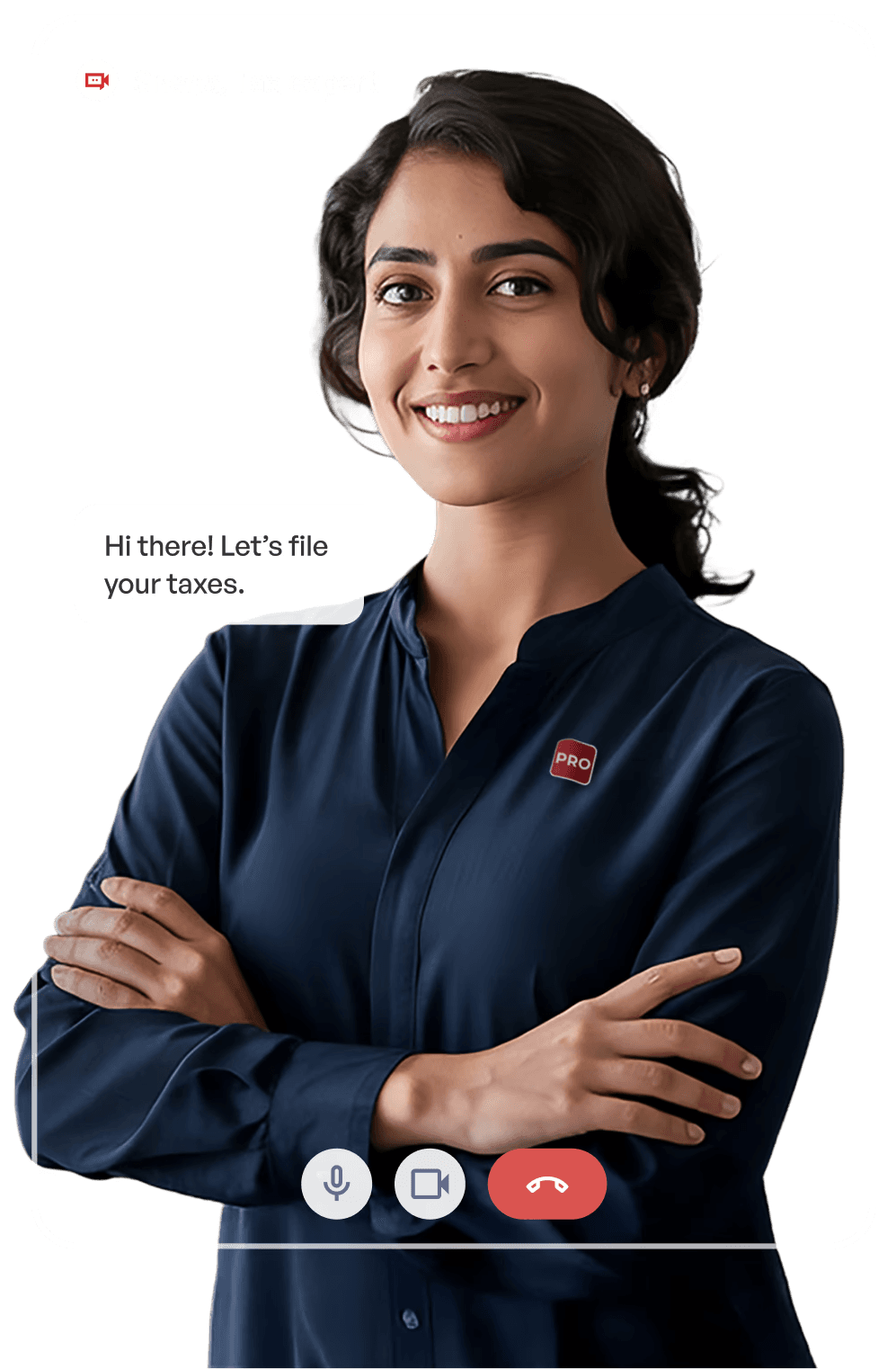 Sneha, a tax expert, standing in her office workspace.