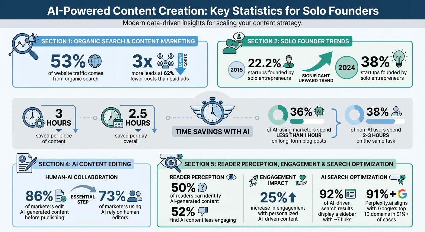 AI Content Creation Statistics: Time Savings and Efficiency Gains for Solo Founders