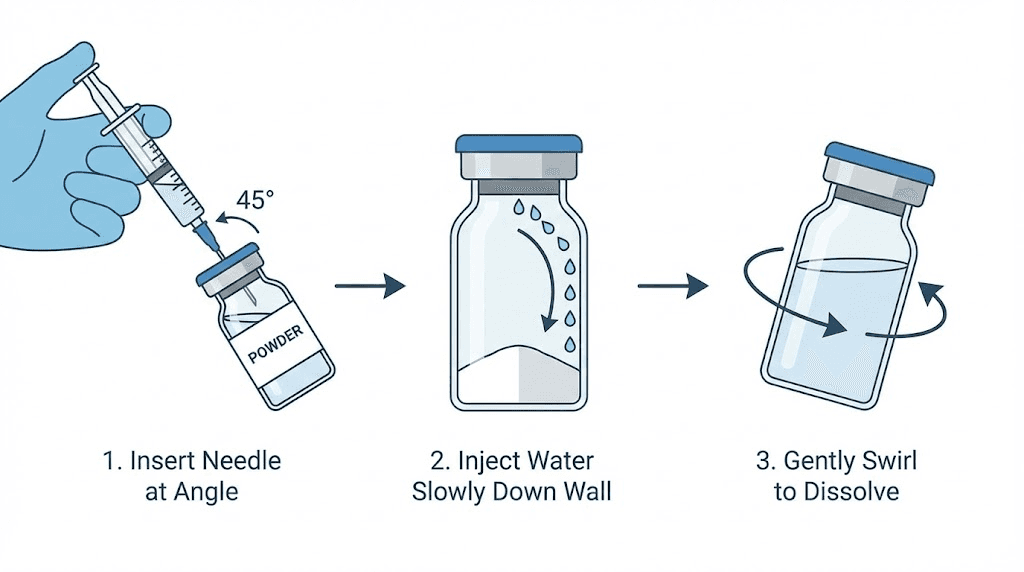 How to reconstitute tirzepatide with bacteriostatic water step by step