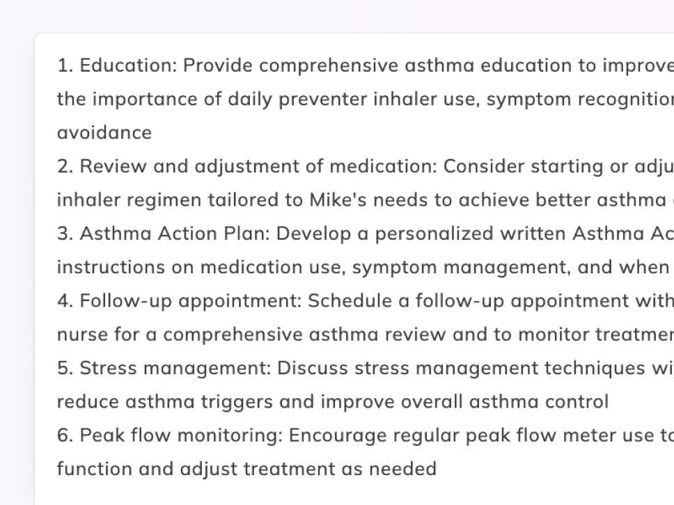 Suggested next steps