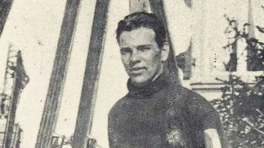 Old photograph of a man outdoors