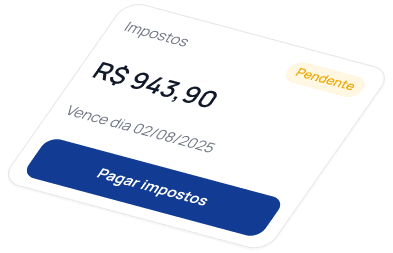 Um cartão de pagamento digital que exibe o saldo com um botão "Pagar agora" abaixo.