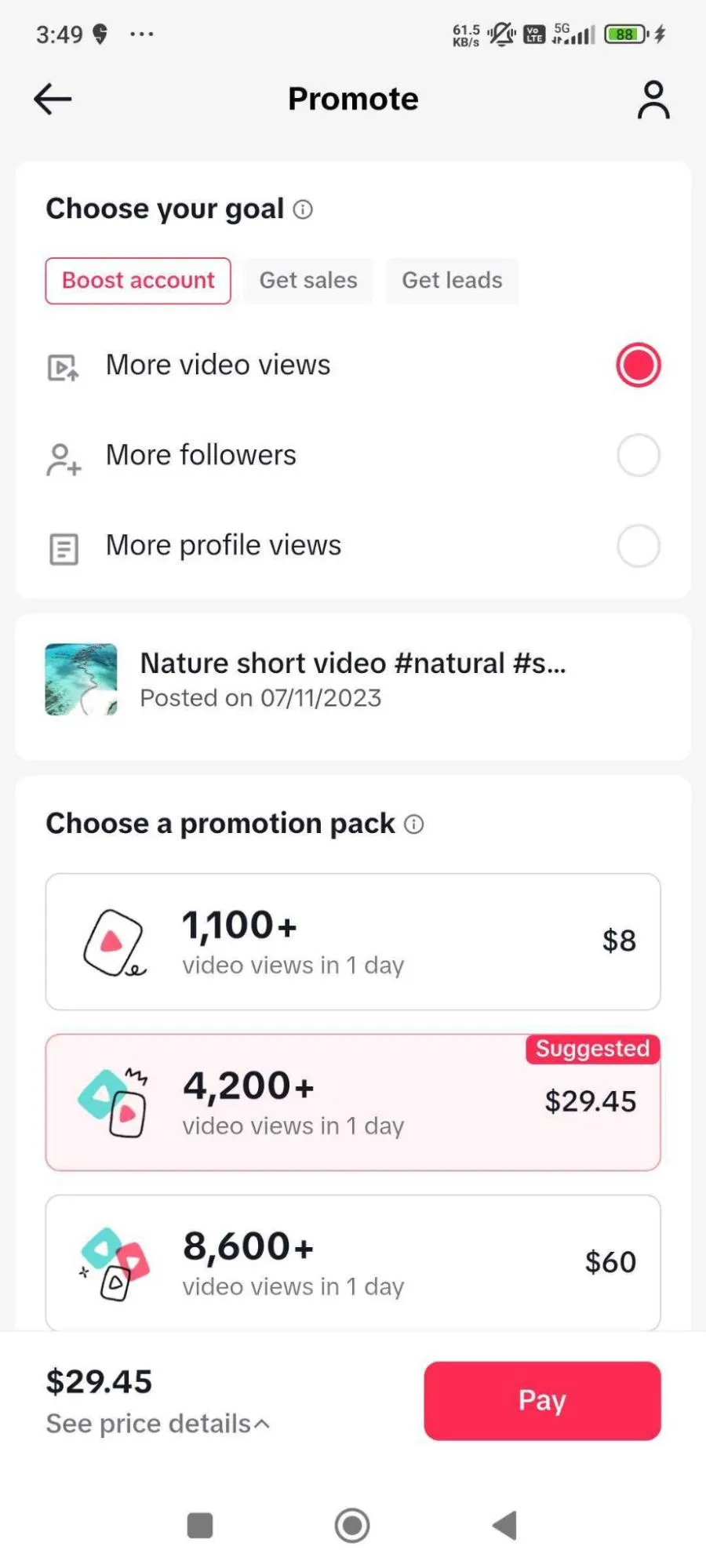 buy tiktok promotion views