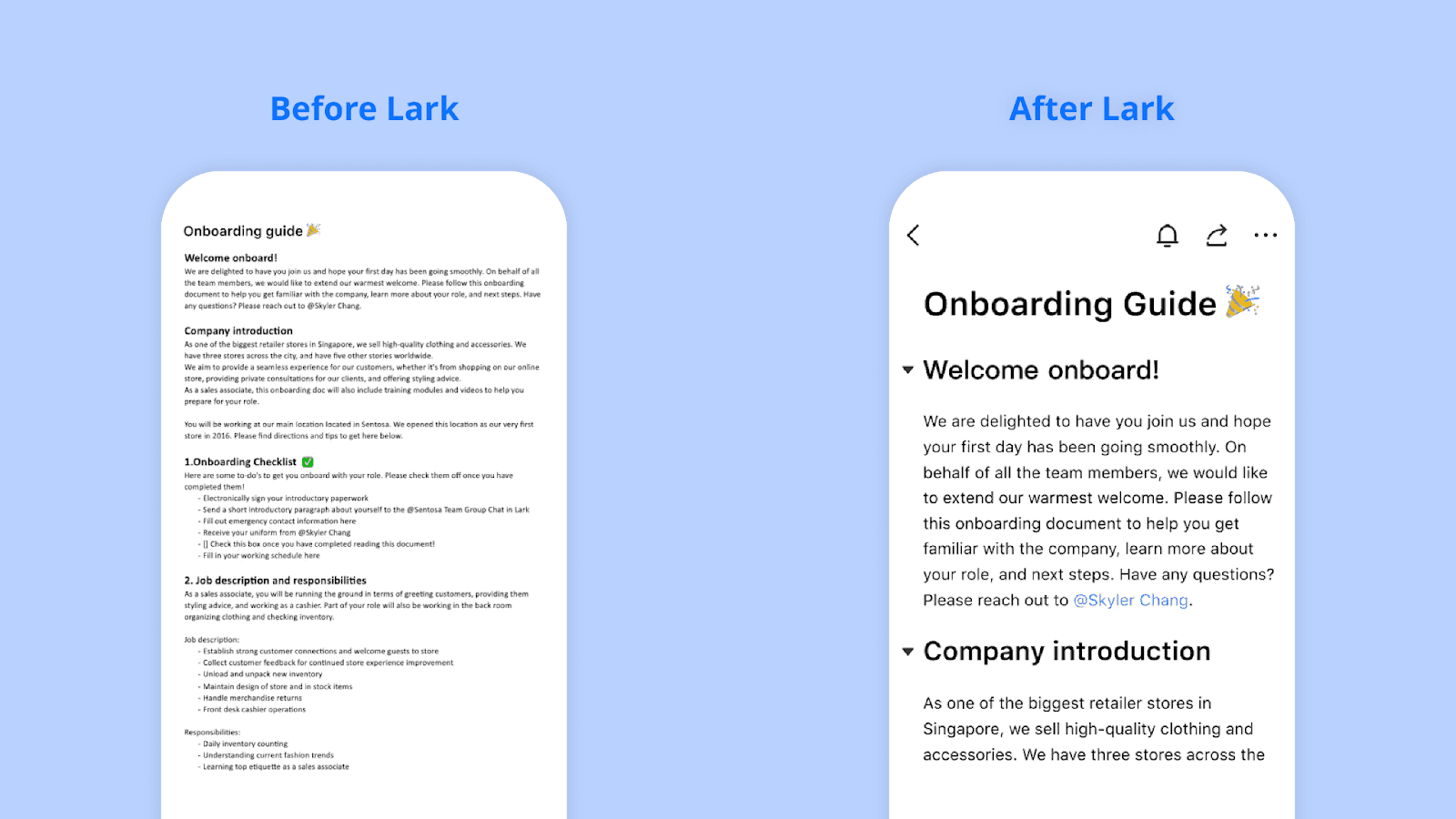 Get started creating onboarding guides and documentation through your desktop or mobile device