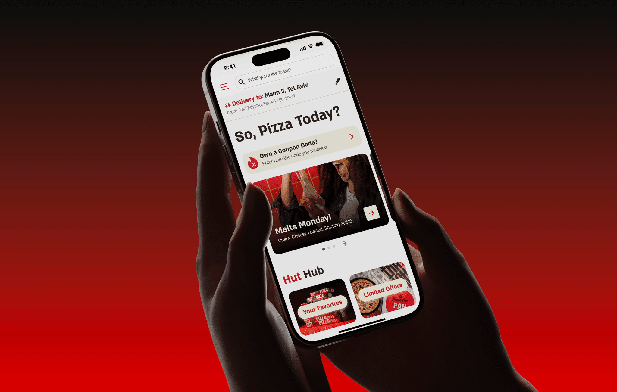 Mobile app home screen design focused on fast ordering, clear hierarchy, and intuitive UX UI design to help users start an order in seconds.