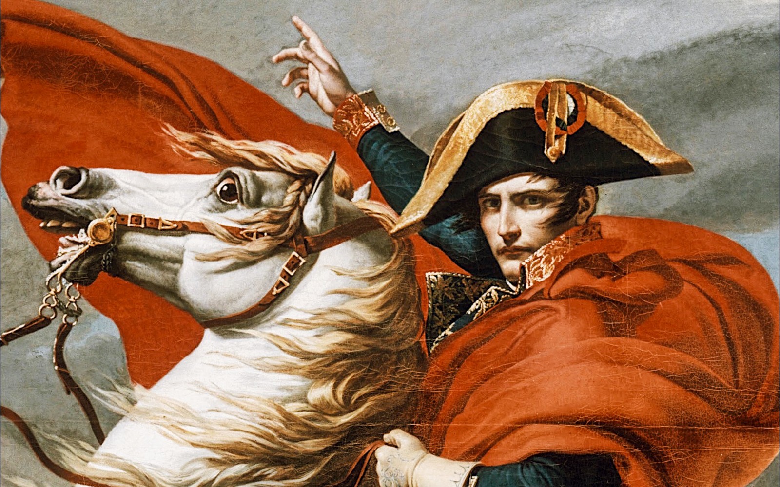 Napoleon menunggang kuda, dipaparkan di Kubah Invalides, lawatan Paris.