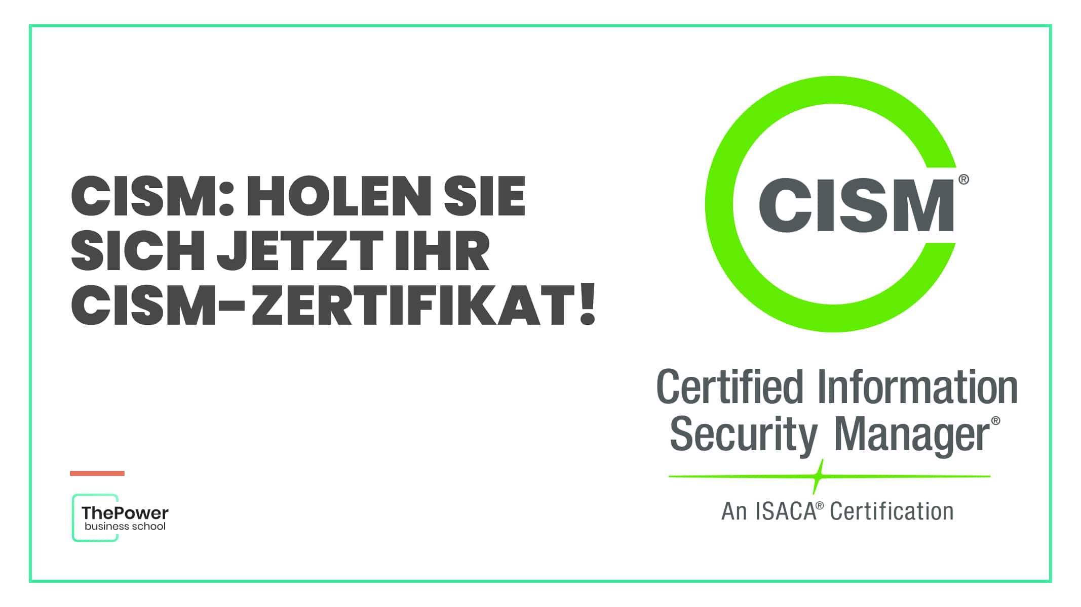 CISM: Holen Sie sich jetzt Ihre IT-Sicherheitszertifizierung