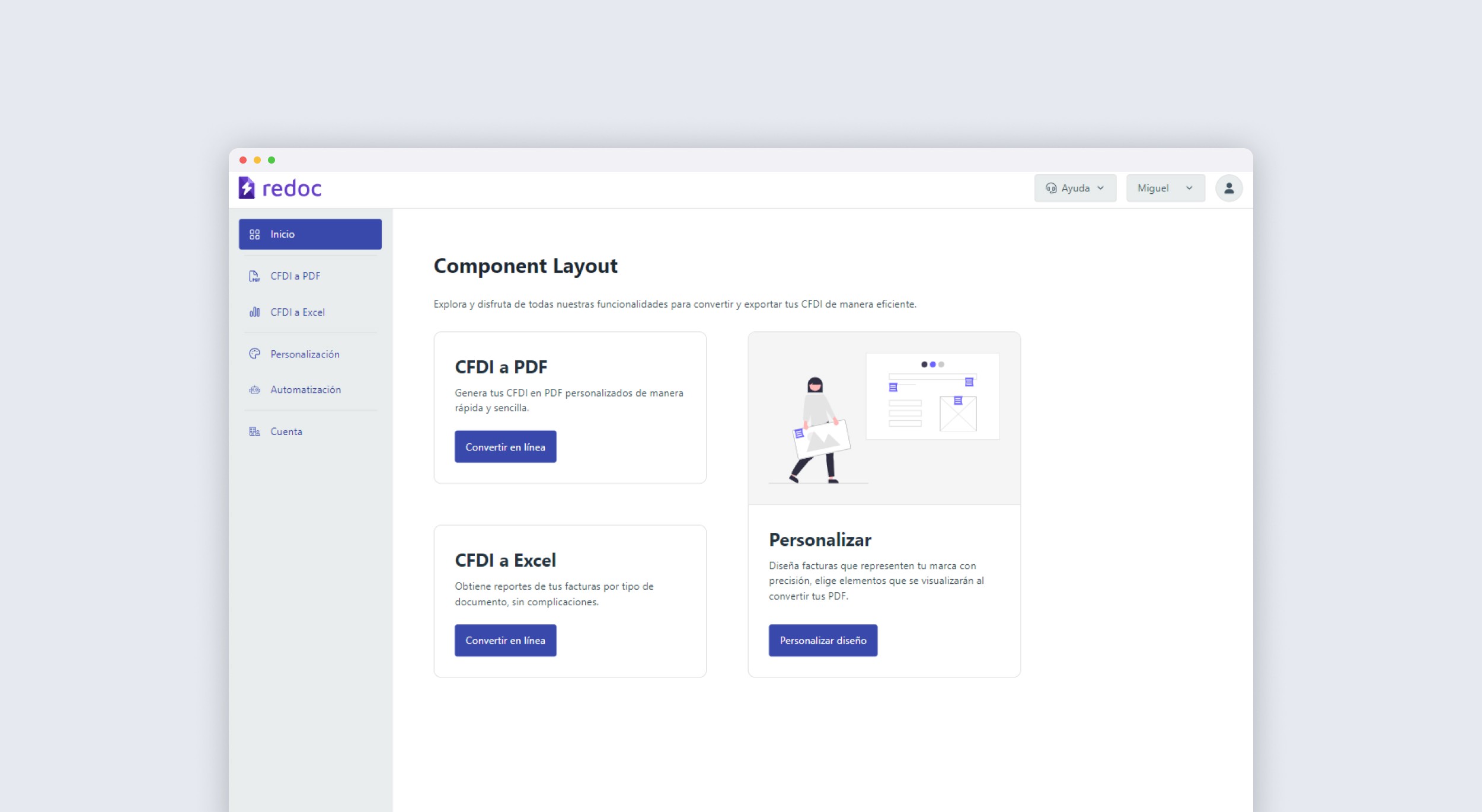 Image of the Layout component in desktop mode added to the Redoc web application.