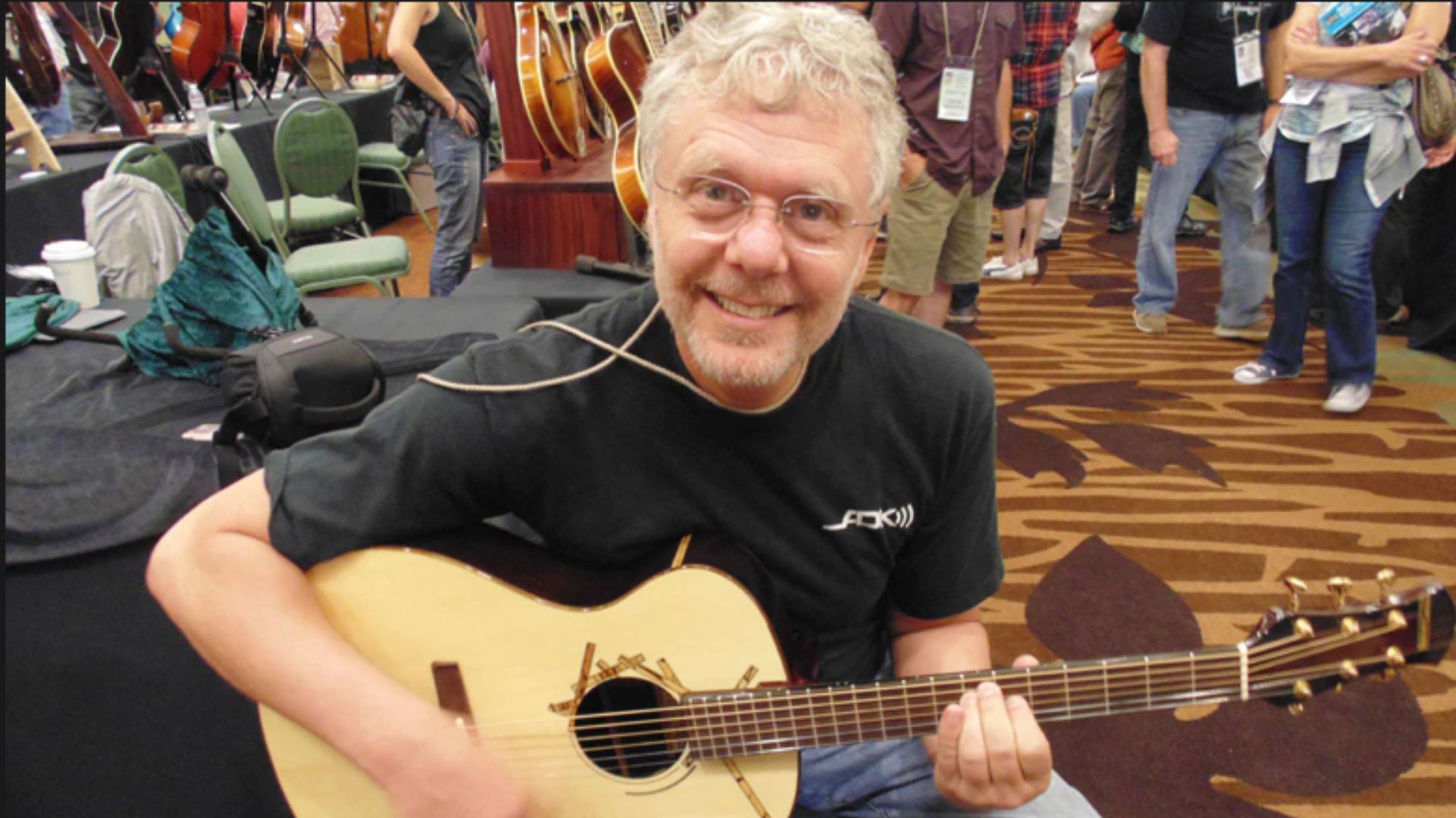 ADK Mics Larry V playing a Matsuda Prototype Guitar the Luthier Convention in Healdsburg CA