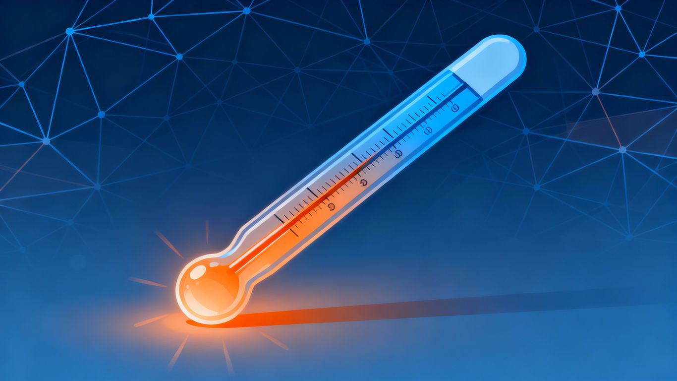 Domain warming up with a thermometer graphic.