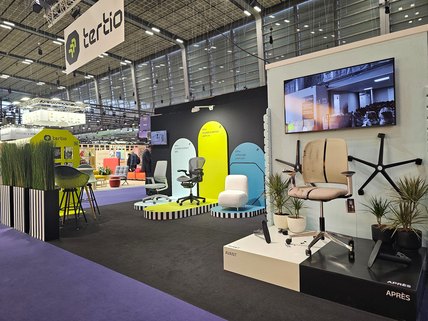 Stand salon workspace expo tertio meuble recyclés