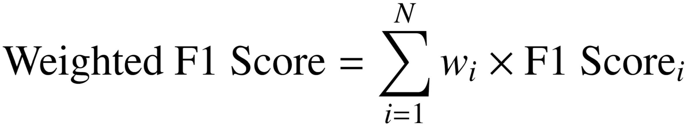 weighted f1 score equation