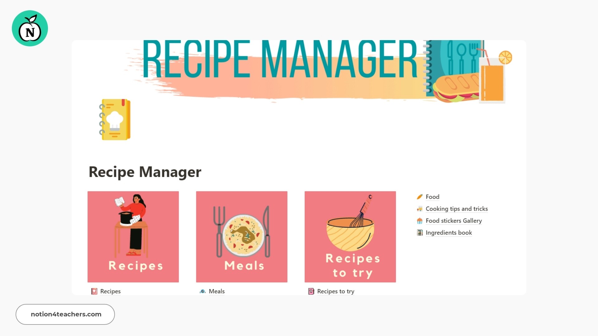 Notion Recipe Manager Template