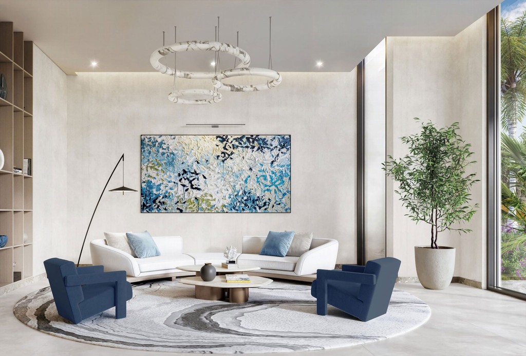 Interior view of Windsor House II, showcasing a stylish living room and kitchen area with modern decor.