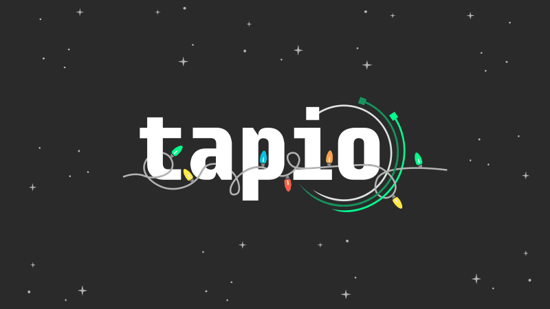 tapio logo with fairy lights