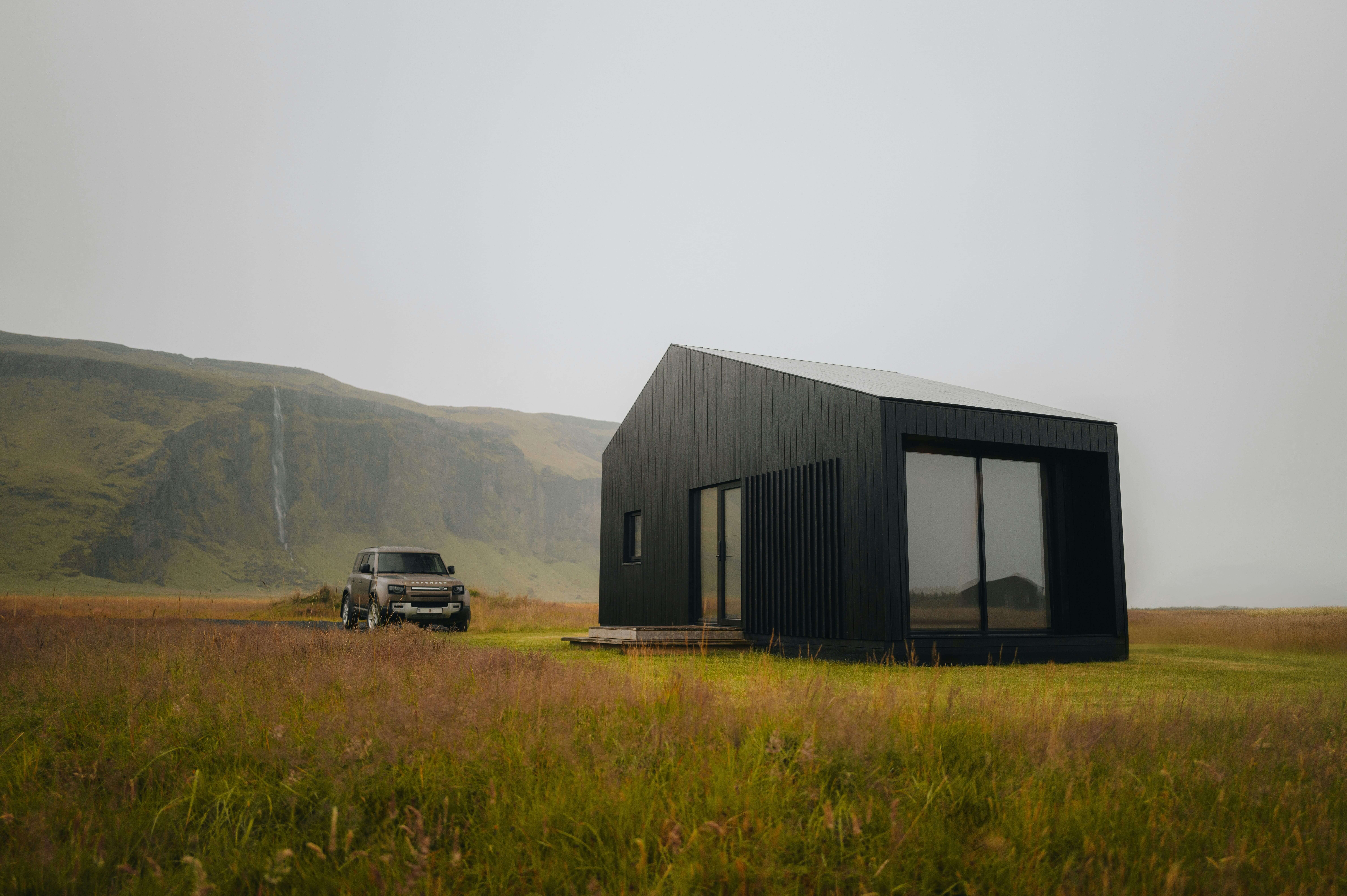 Black wood house in a Scandinavian country