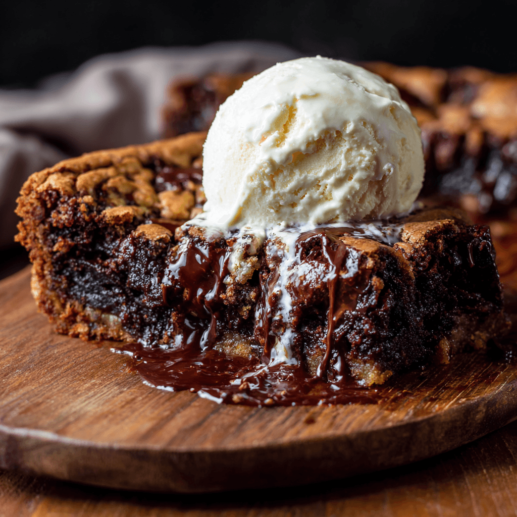 Chocoloate cake with white icecream 