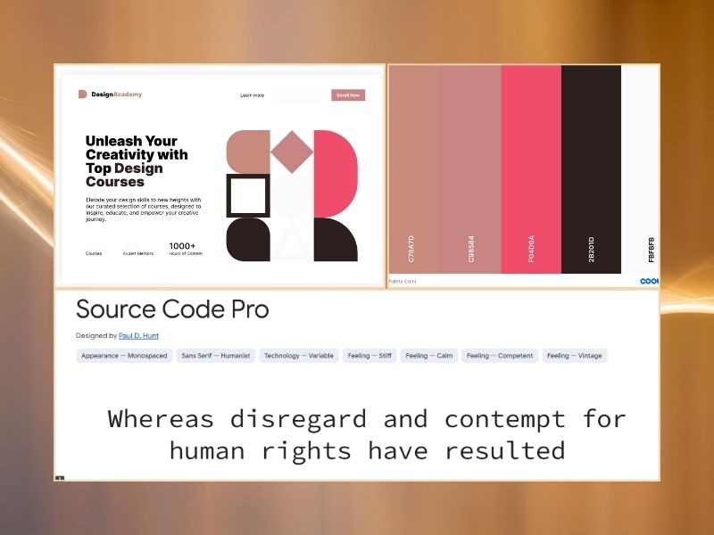 paleta de colores y tipografía usada