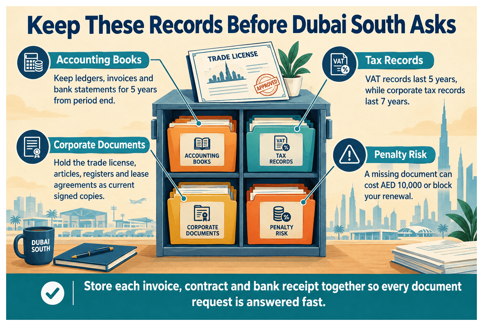 Infographic: What Records Must a Dubai South Company Keep