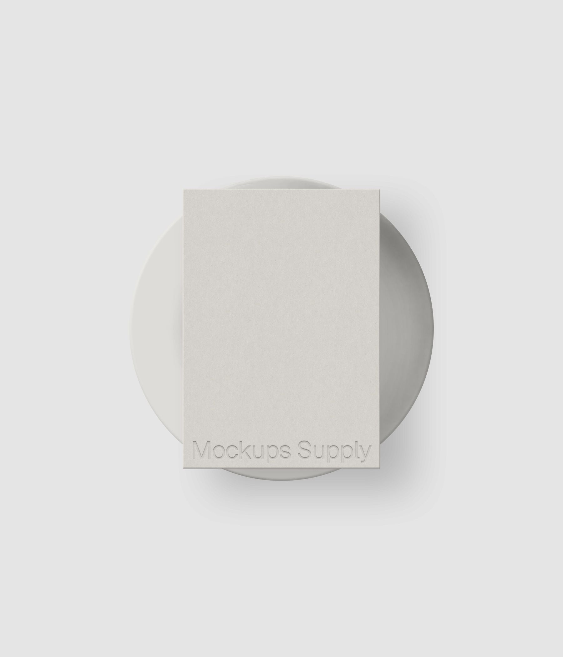 Realistic A5 menu mockup featuring debossed text effect on saucer for restaurant branding