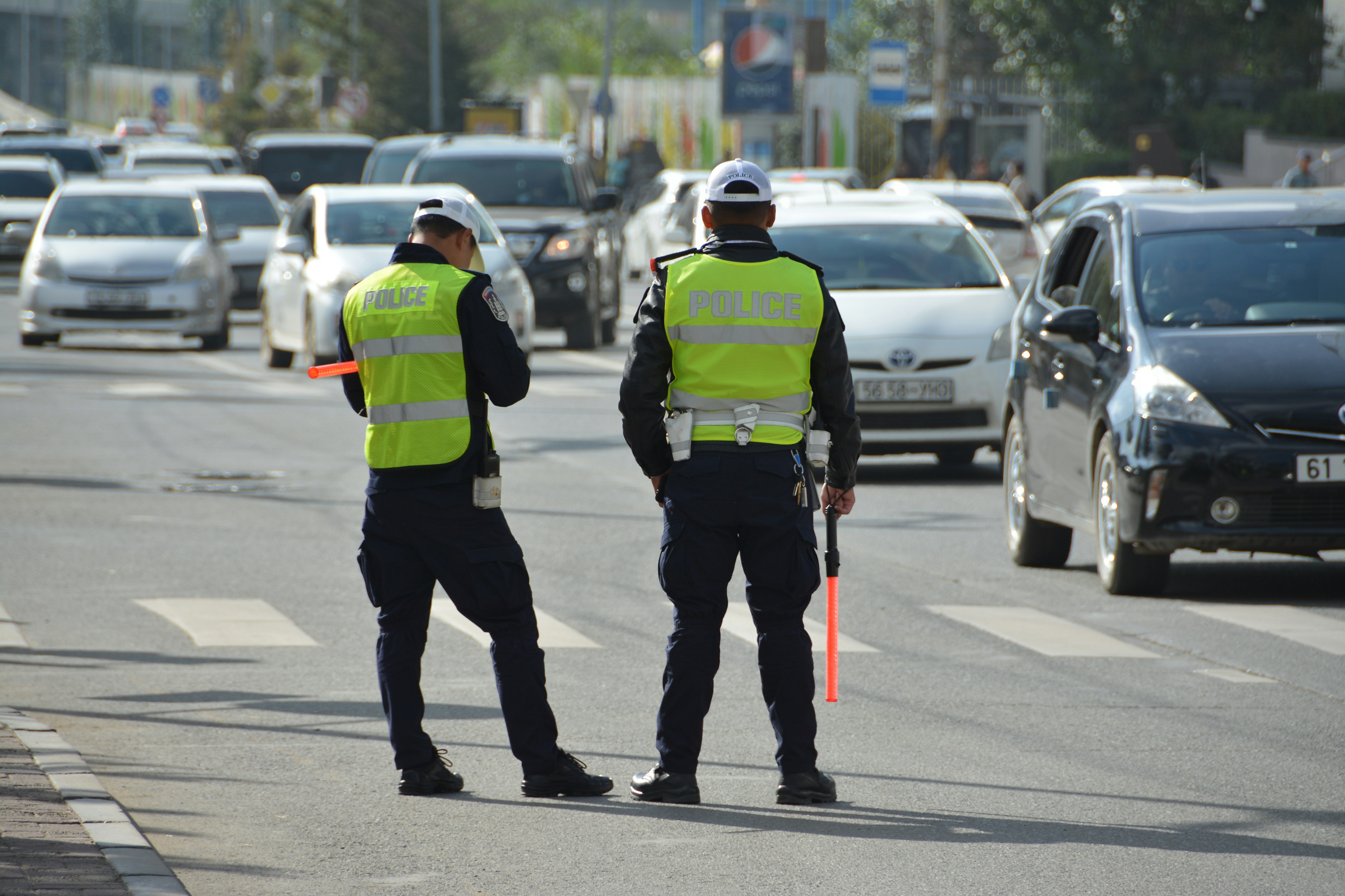 Control policial en carretera