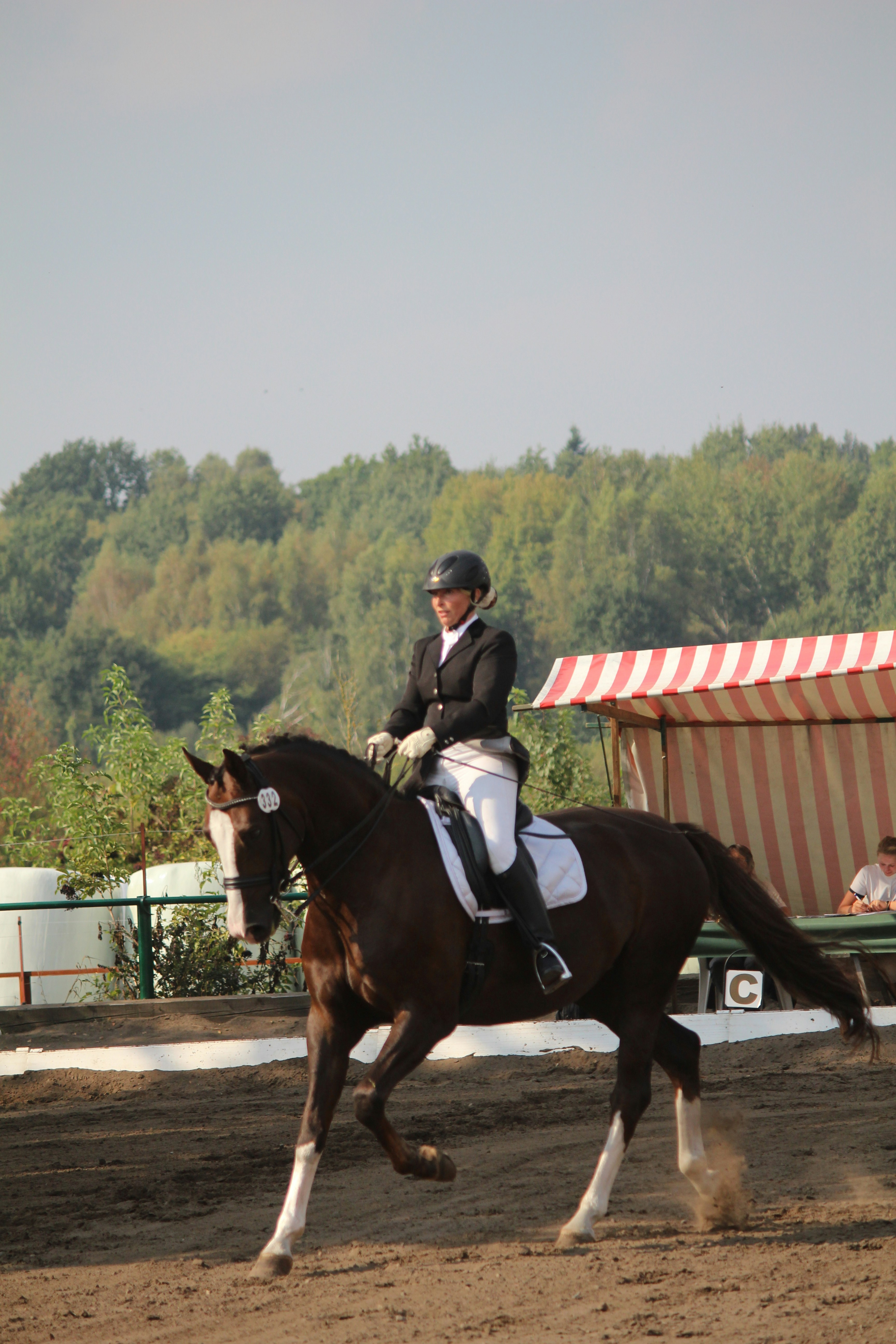 a man riding a horse