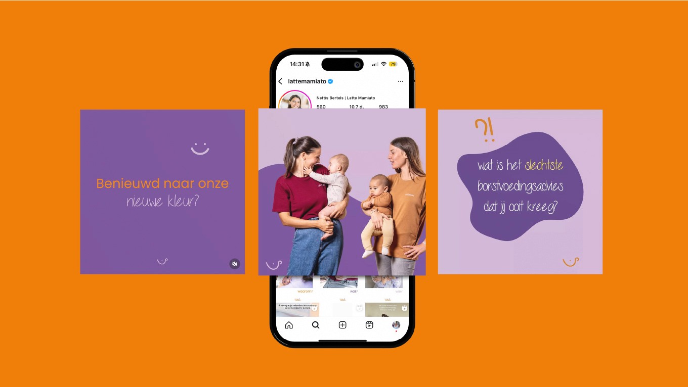 Social content Latte Mamiato branding