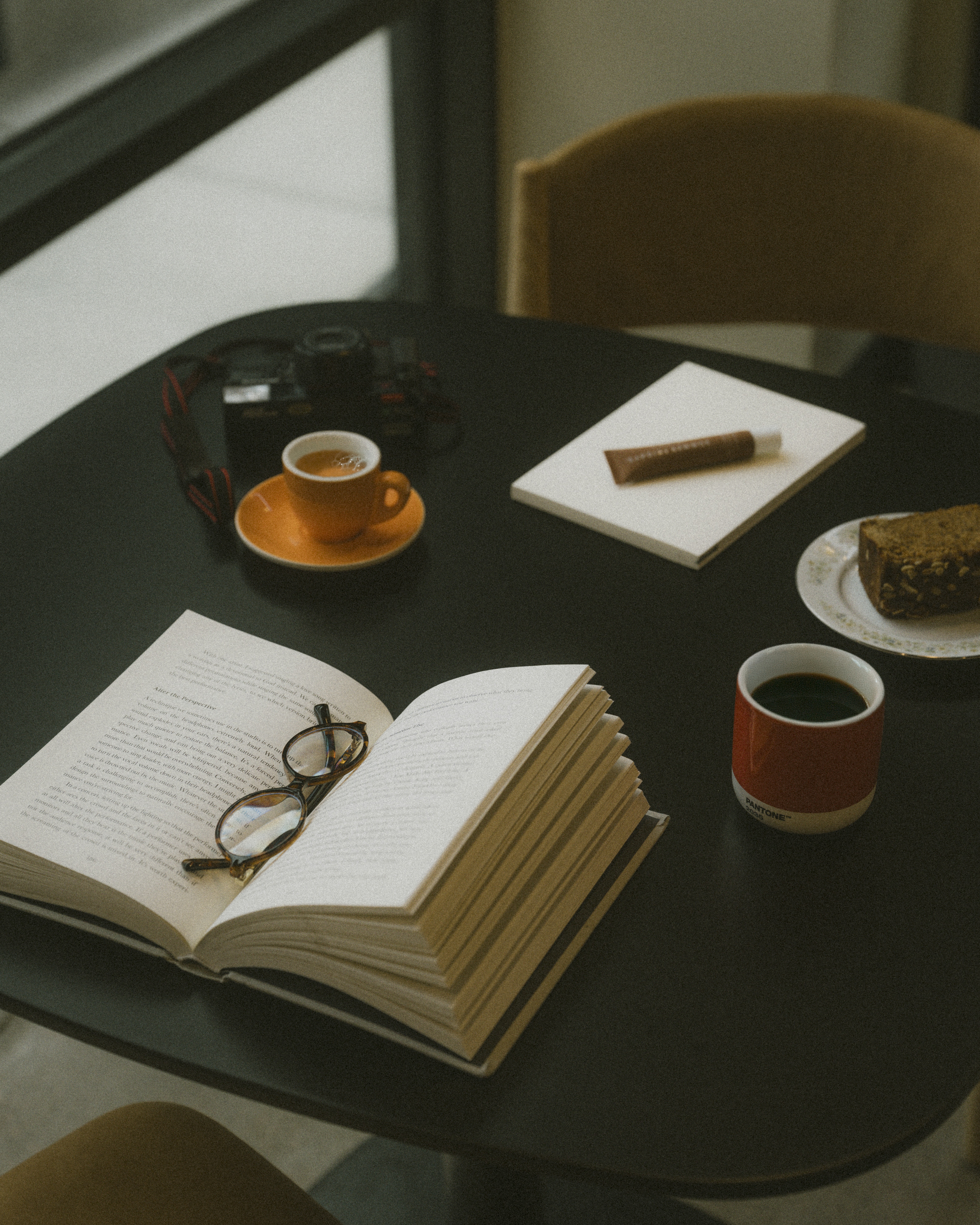 Person working behind window