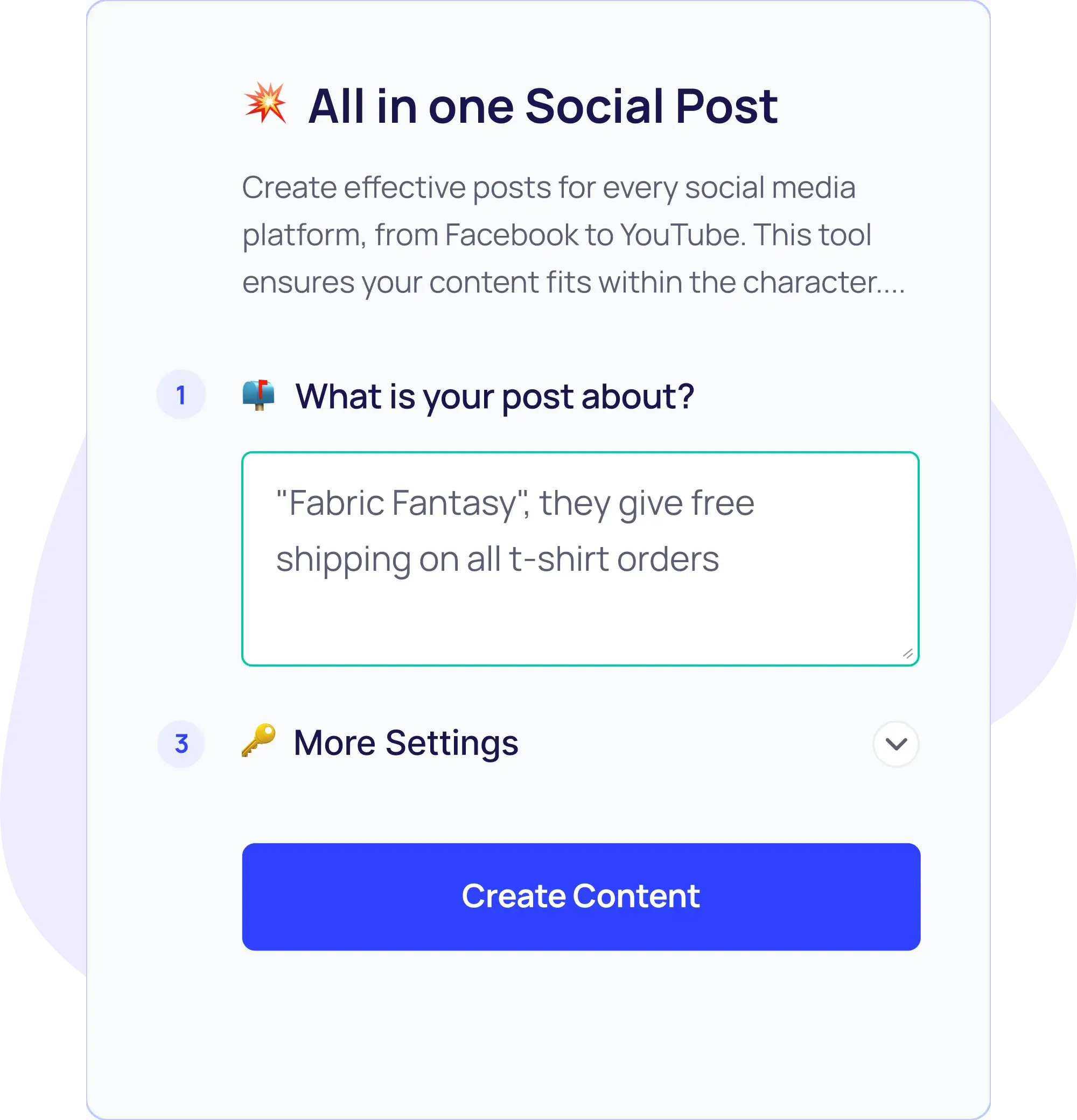 Social Media Post Generator Step - 2