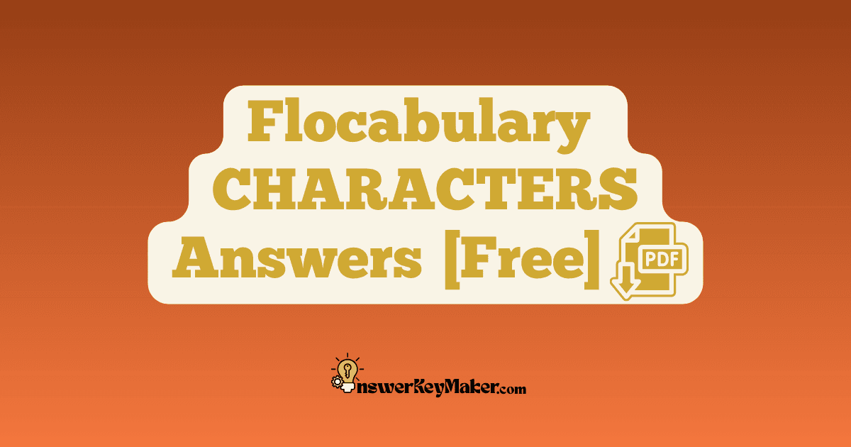 Flocabulary CHARACTERS Quiz Read & Respond Answer Key PDF