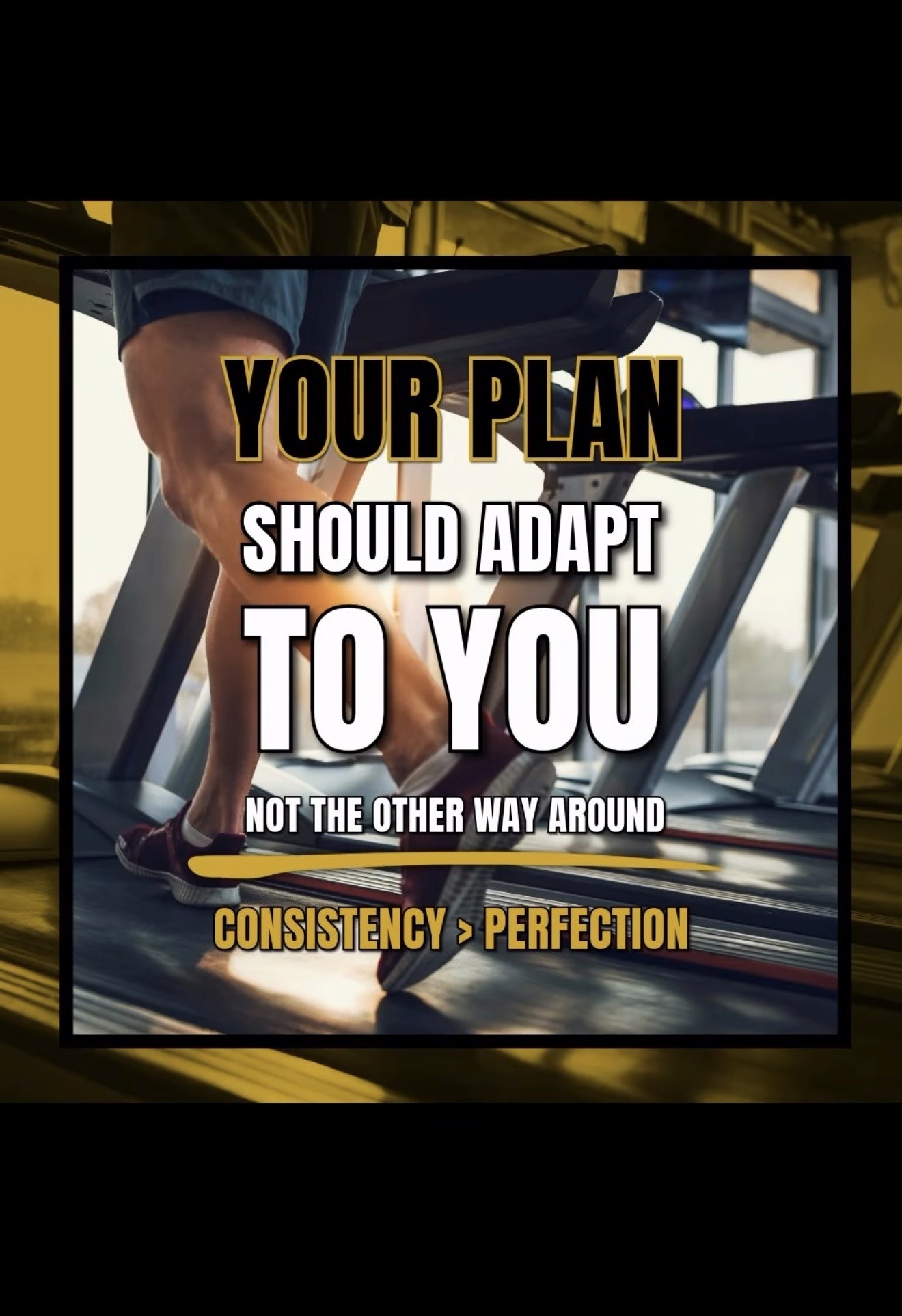 Chasing Gains Instagram post explaining why your training plan should adapt to you, not the other way around