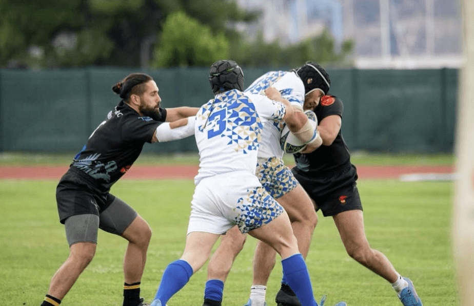 collision of rugby players from montenegro and kosovo