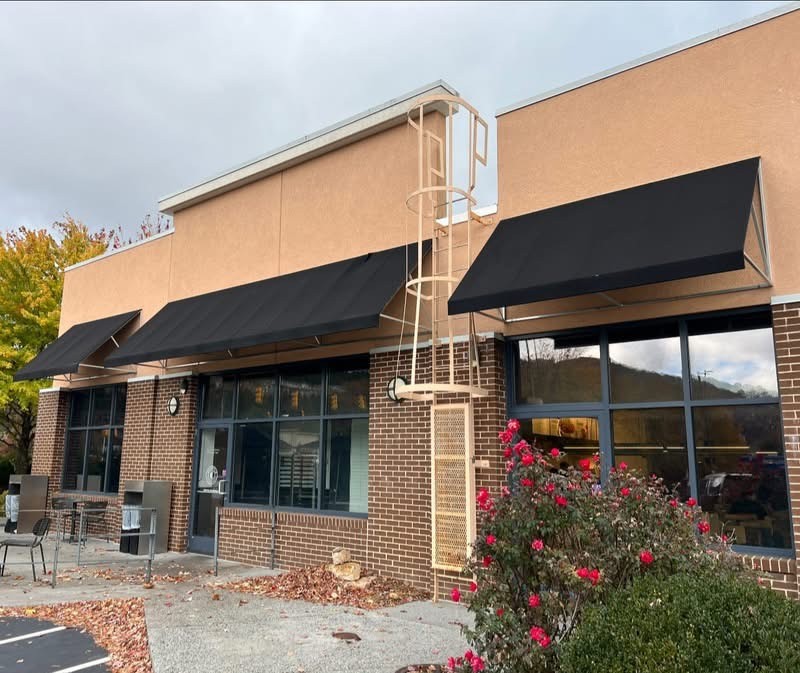 After awning cleaning showing a brighter and more uniform awning surface