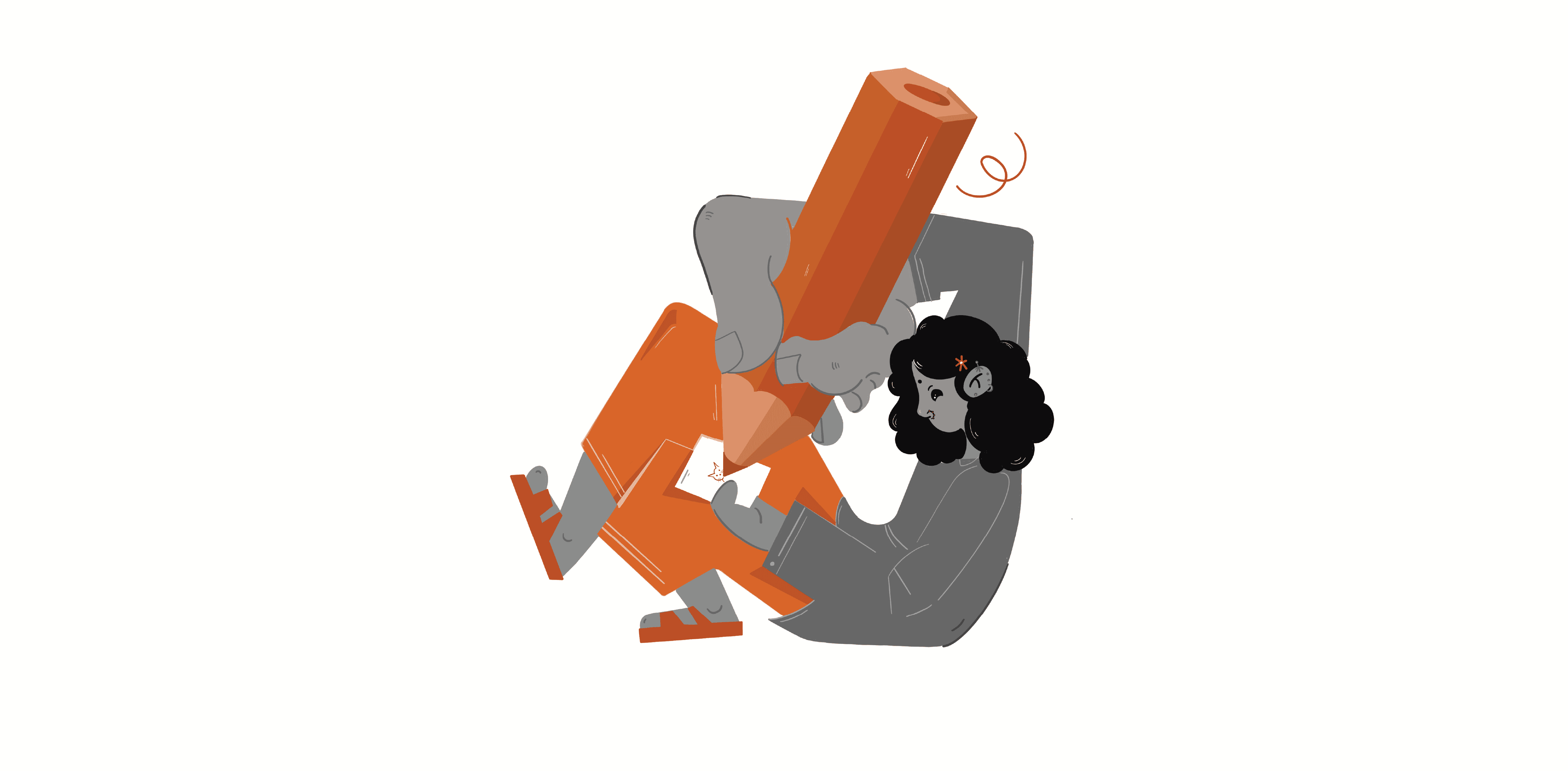 Person with telescope illustration